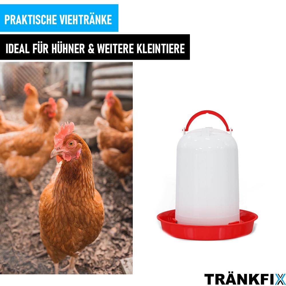 TRÄNKFIX Wasserspender Geflügeltränke Hühnertränke Wassertränke Kunststoff