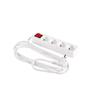 Extension Cord with Grounding and Switch 3X1Mm 3 Sockets 10A White