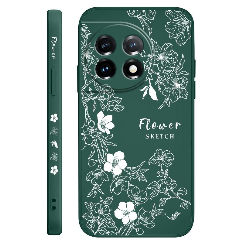 Line Morning Glory Phone Case For Oneplus 13 13R 12 12R 11 11R 10 10R 10T 9R 9RT 9 8T 8 7 7T Pro 5G Liquid Silicone Cover