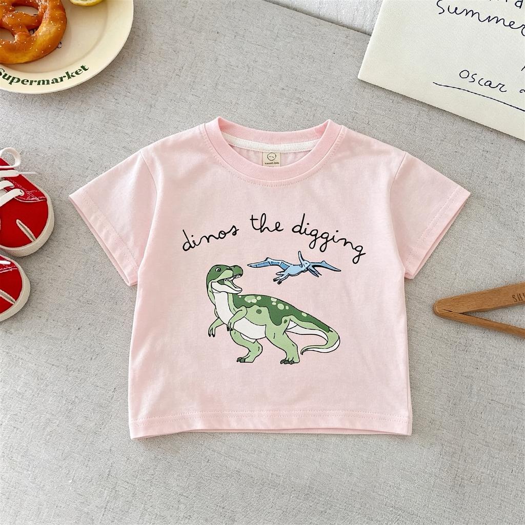 Dinosaur T-shirt For Kids Clothing Summer Short Sleeve Tops Loose Casual Printed Boys Girls Tshirts Children's Wear T Shirts