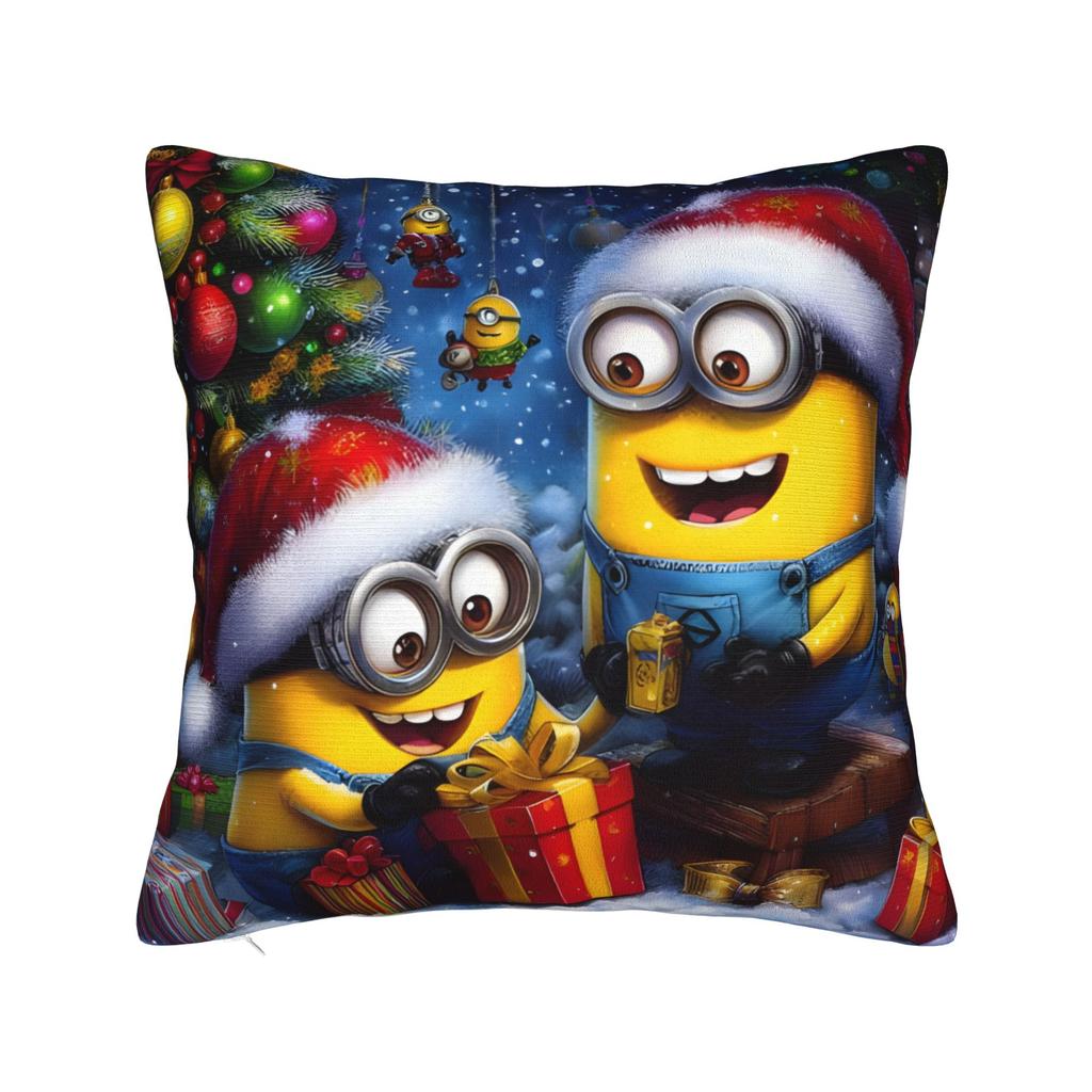 Cartoon M-Minions Christmas Pillowcase Soft Polyester Cushion Cover Gift  Throw Pillow Case Cover Home Zippered 40*40cm