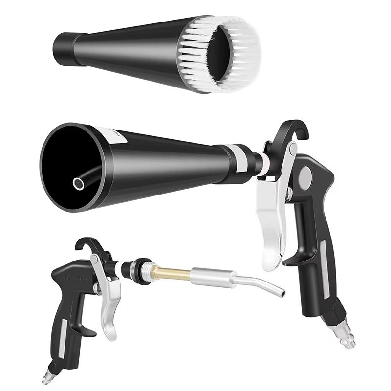 2 In 1 Dual Nozzle Tornado Dust Blowing Gun Professional Tornador Dry Cleaning Tool Auto Interior Exterior Detailing Gun