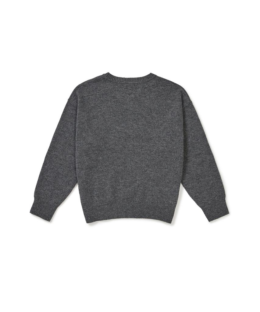 CLOVE [25Fw Clove] V-Neck Argyle Sweater (Melange Gray)