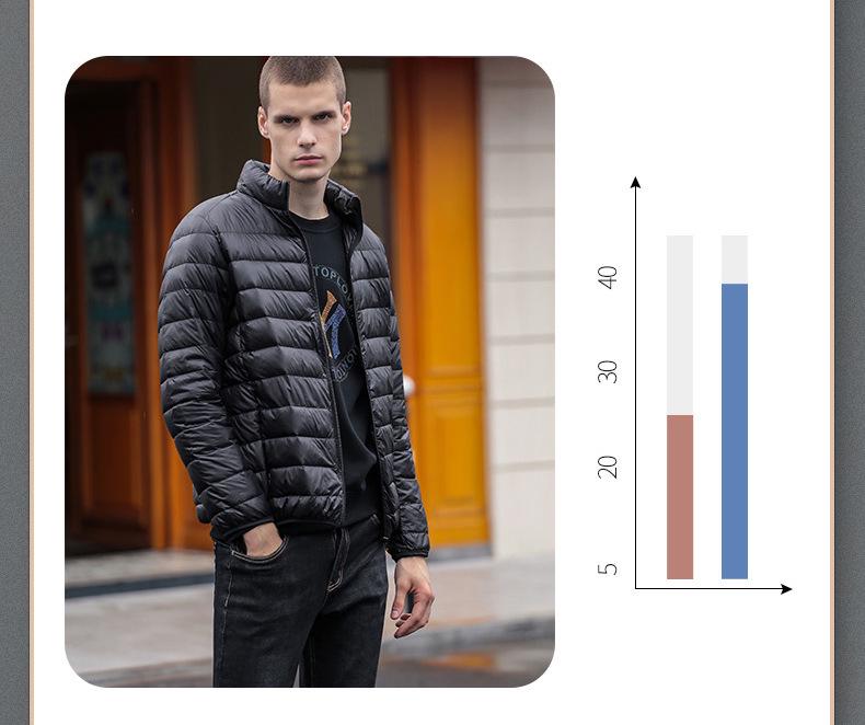 Men's Short Lightweight Down Jacket - 2024 Winter Trend, Casual Plus Size, White Duck Down, Fashionable and Warm