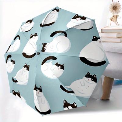 1pc Cartoon Cats Automatic Umbrella - 8-Rib Foldable Design, Outdoor Adventures, and Family Celebrations Yy250829023