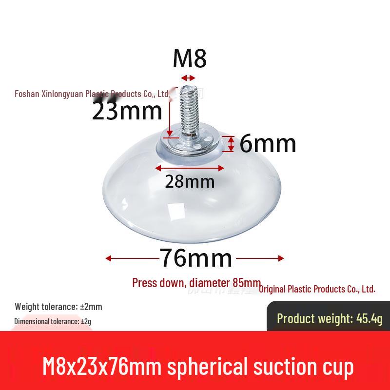 M4-M8 Transparente PVC-Saugnapf mit Gewindestange