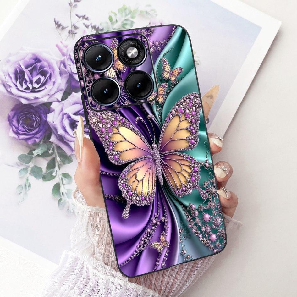 For Funda Motorola Edge 70 Fusion 2026 Phone Case New Fashion Flower Bow Soft Black Silicone Cover For Moto Edge 70Fusion+ Cases