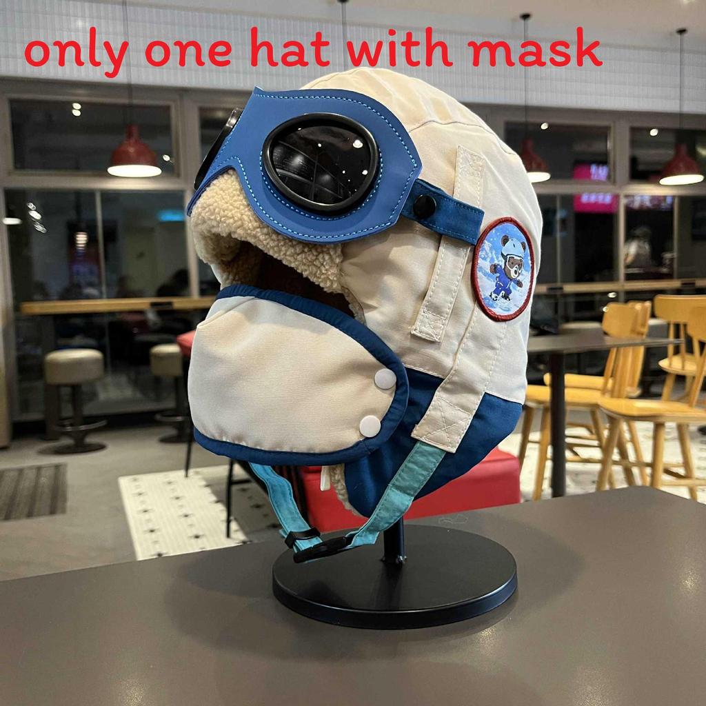 No Brand Winter Childrens Aviator Hat With Fleece Lining And Ear Protection For Snow Play