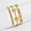 Elegant Retro Gold Clover Slim Bracelet for Women - Unique Design