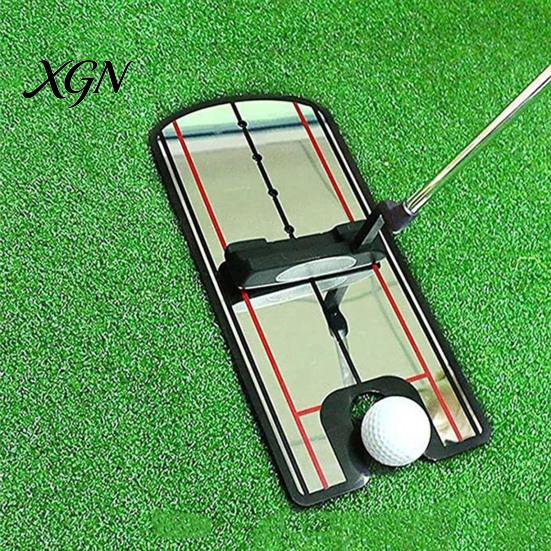 Portable Putting Practice Mirror Golf Mirror, Alignment Training Aid with Putter Line, Ball & Accuracy Trainer Tool for Indoor Outdoor Beginner