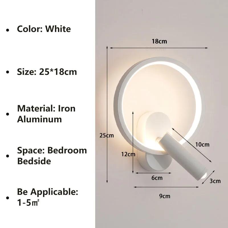 Modern Led Wall Lamp Bedside Sconce for Living Room Bedroom Aisle Stair Balcony Corridor Reading Study Home Decor Light Fixture