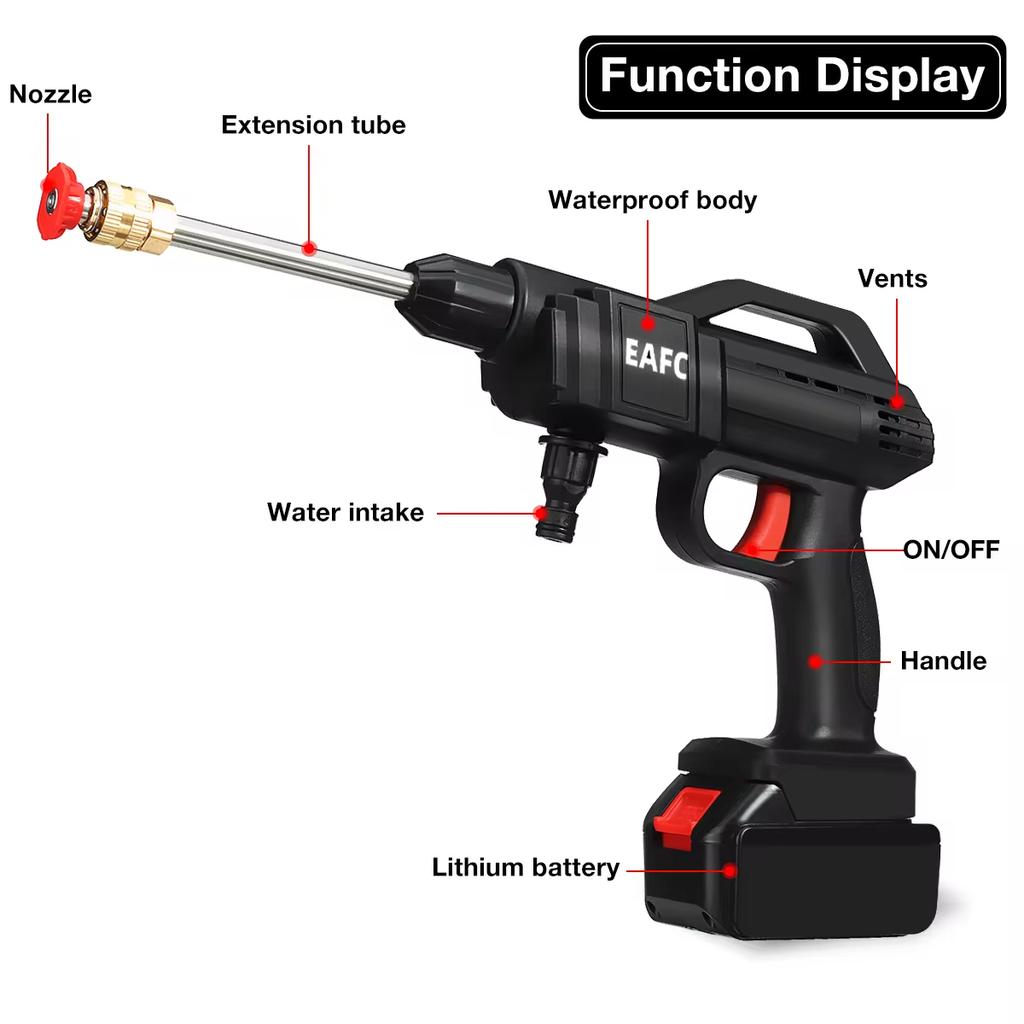 50Bar Portable Wireless High Pressure Car Washer Car Wash Cleaner Machine Water Gun Cordless High Pressure for Makita Battery