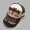American Letter Embroidered Mesh Baseball Cap Men'S And Women'S Sunshade Cow Head Pattern Showing Face Pickup Truck Hat