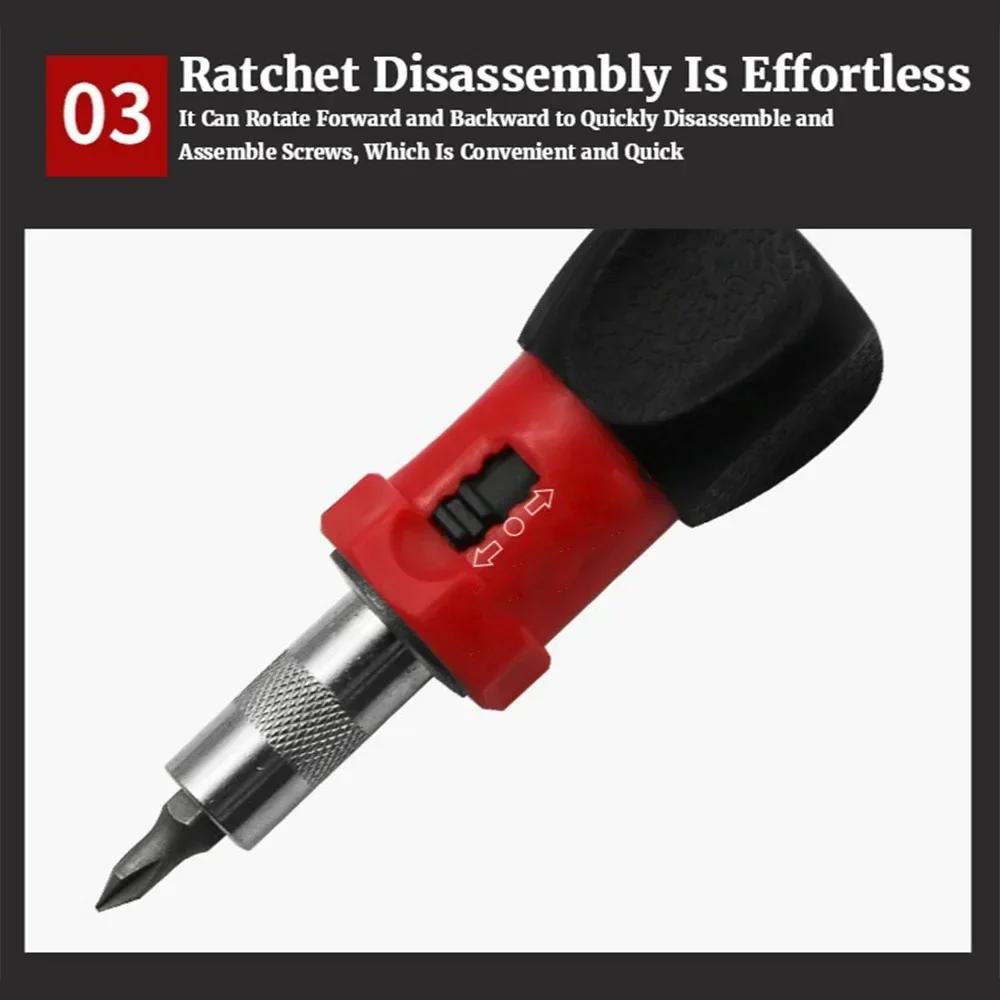 1PC Ratchet Screwdriver Bit Holder - 1/4-inch Hexagonal Ratchet Handle Maintenance Tool for Automotive Electronics