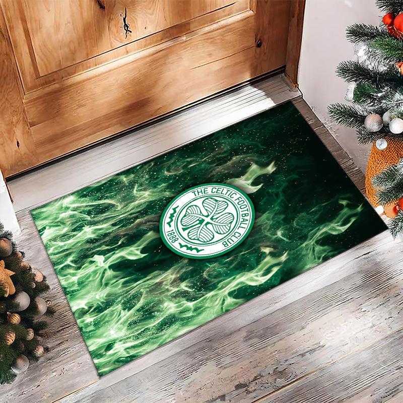 Tappeto Morbido Antiscivolo per Interni con Motivo Calcio Celtic FC, Tappetino Decorativo Sportivo per Camera da Letto