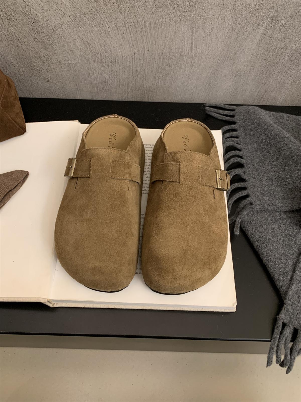 

Модная Удобная Повседневная Обувь Баотоу Полушлепанцы Лоферы Женская Модная Обувь Слингбэк Слипоны Мюли Для Женщин Платформа Новый Дизайн 2024 Комфорт 39 коричневый