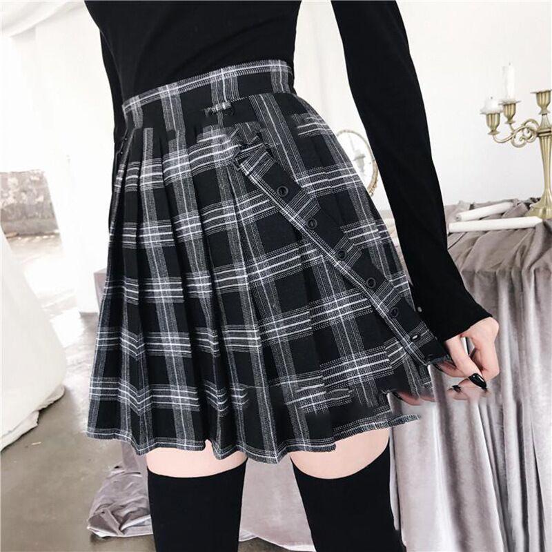 Popular Plaid Print Mini Skirt, Girls' Casual Slimming A-Line Skirt
