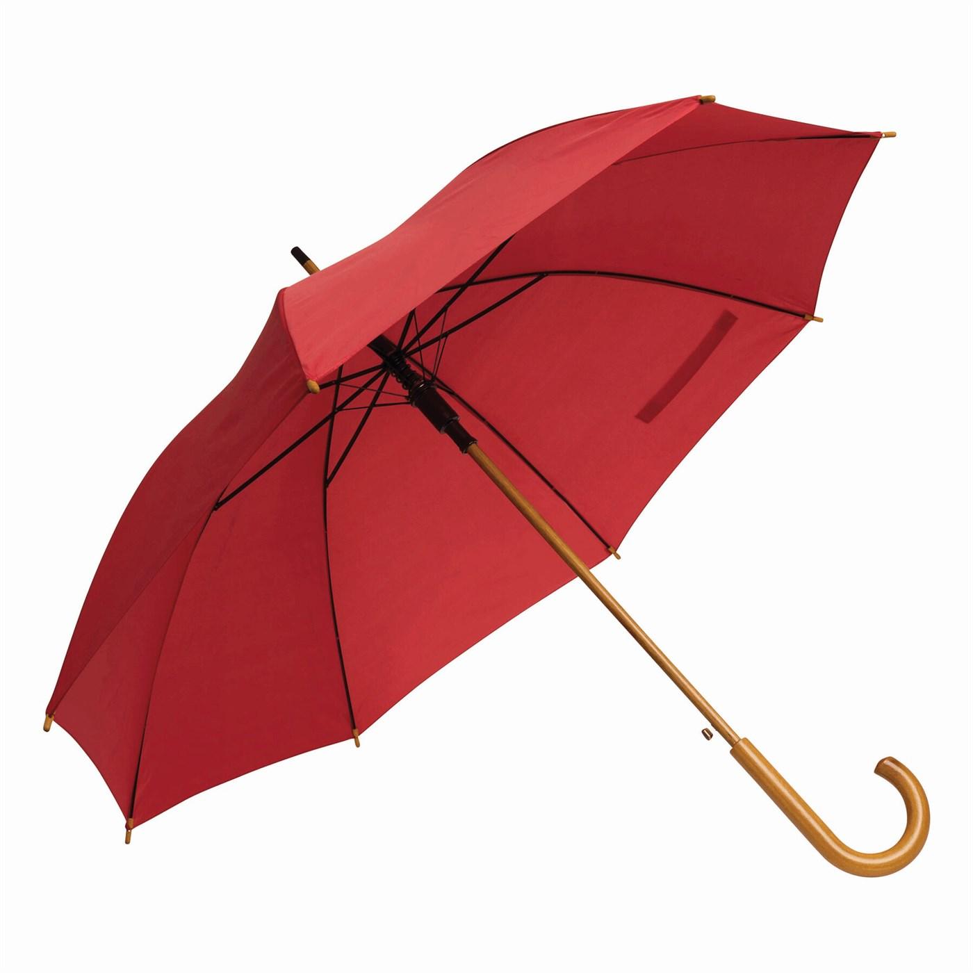 L-Merch Tango Houten Handvat Automatische Stokparaplu 89cm x