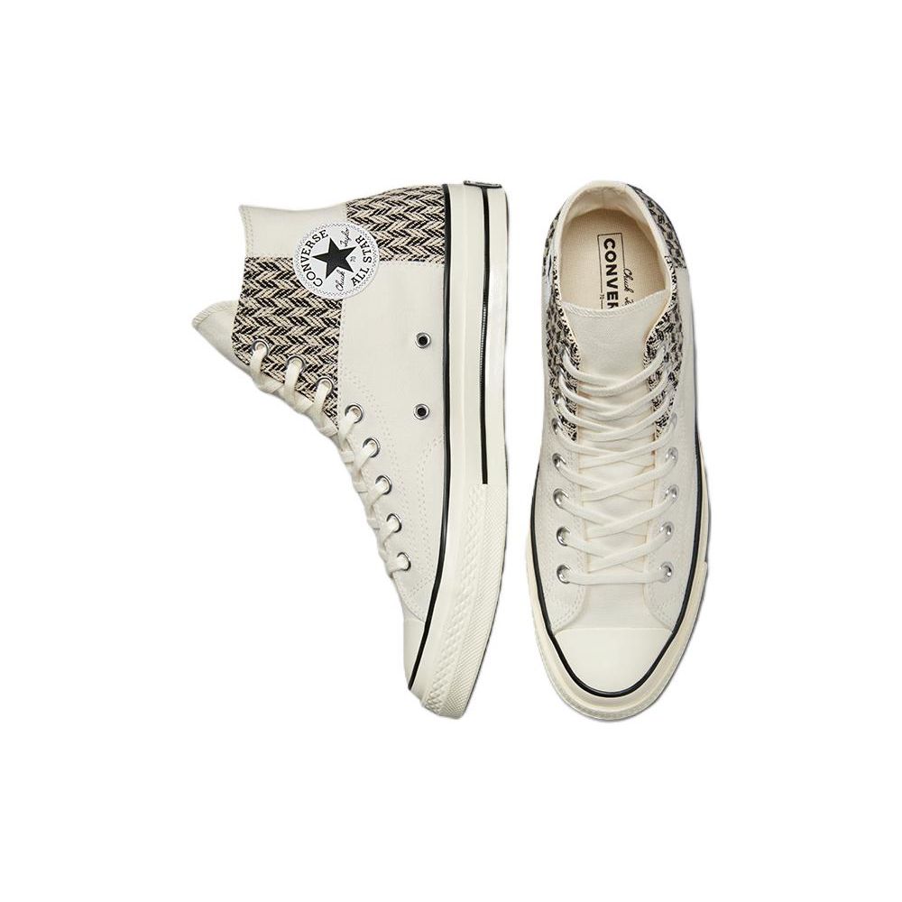 Кроссовки унисекс Converse Chuck 70 High Herringbone Patchwork Cream Egret White A03279C — фото 3