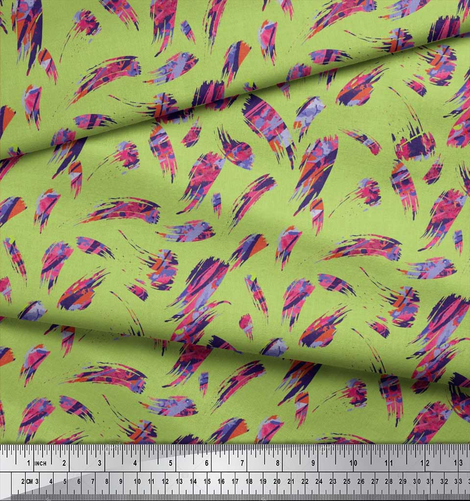 Soimoi Japonský krepový satén Látka Abstraktní potisk tahů štětcem Látka na metr 42 palců