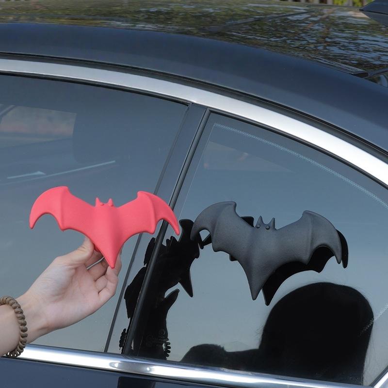 No-Punch Tail Modification 3D Bat Decor Car Sticker for Halloween, 1Pcs Auto Body Decal