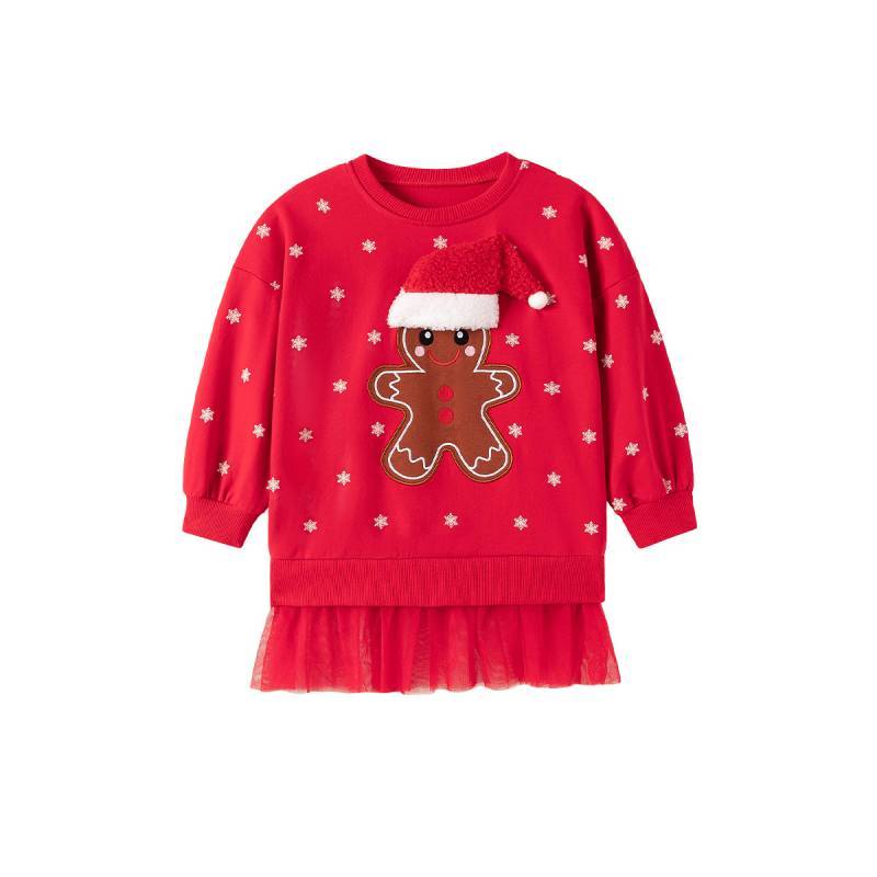 Christmas Girl Sweater With Cartoon Pattern For Kids Autumn Wear
