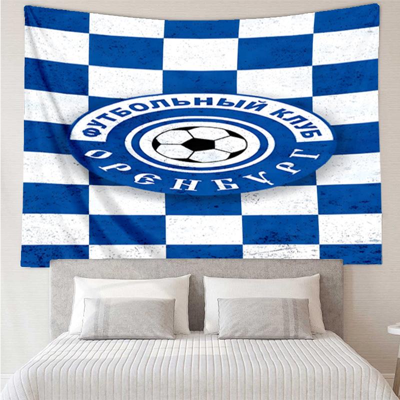 1PC Soccer Club Emblem Design Printed Tapestry Room Decoration Wall Hanging for Living Room Bedroom, Dormitory, Birthday and Christmas Gifts