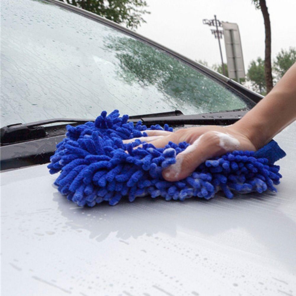 Thickened Chenille Car Washing Gloves Microfiber Super Absorbent Cleaning Towel Soft Coral Color Car Cleaning Gloves Auto Care