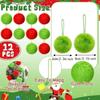 12Pcs Solid Color Fluffy Ball Hanging Ornament Furry Pom Poms Hanging Pendant  Christmas Ornament
