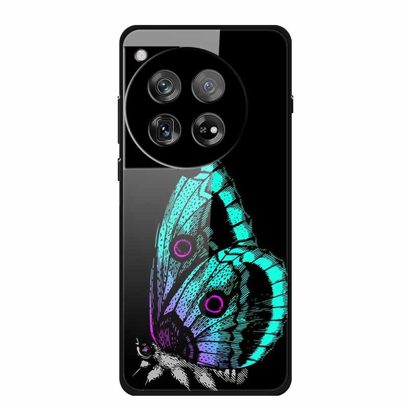 OnePlus 12 Case Tempered Glass Customized Colorful Golden Fruit Design