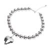 Chunky Heart Pendant Collar Necklace Thick Bold Ball Necklace for Party Anniversary Daily Wear Silver