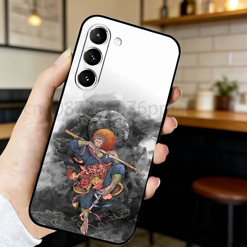 

Wukong Phone Case For Samsung S20,21,22,23,24,25,26 Ultra,Plus,Black Soft Cover Samsung S21lite