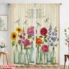 2 Stück 2D Flachdruck Szenenvorhänge Schöne Wunderbare Welt Blumen Stoff Ohne Strom Feiertagsdekorationen Verwendung für