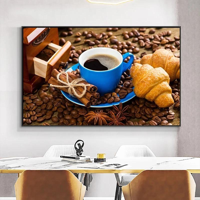 Moderní Obrazy a Tisky na Plátně s Motivací Chleba a Kávy HD Obrázky Nástěnné Umění Pro Obývací Pokoj Domácí Kuchyni Restauraci Dekorace Cuadros