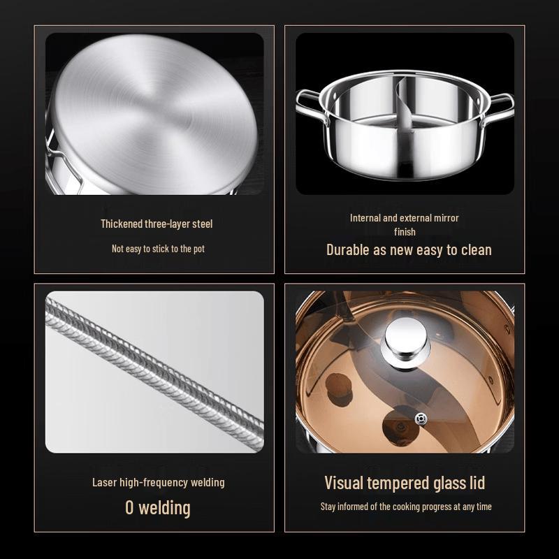 Wutuo 3-Layer Stainless Steel Hot Pot