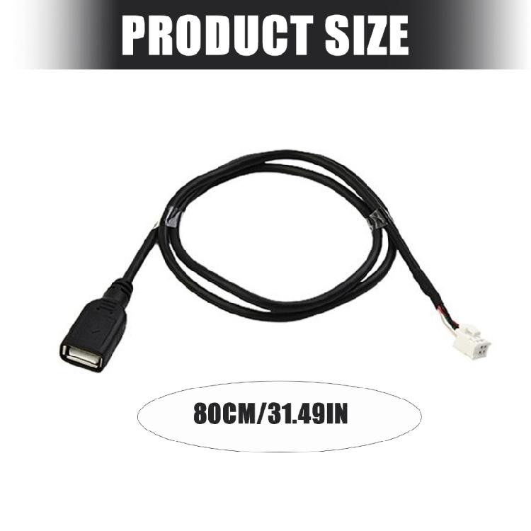 Car USB Cable Adapter USB Extension Cable Adapter for Automotive Screen 80cm PVC Cord Auto Accessories Enduring