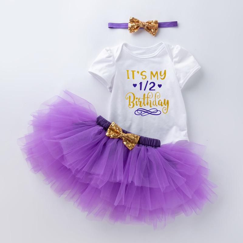 

Комплект из 3 предметов для летних каникул для младенцев: Комбинезон с буквами, сетчатое платье принцессы для девочек 0-2 лет 66 (3-6 months)