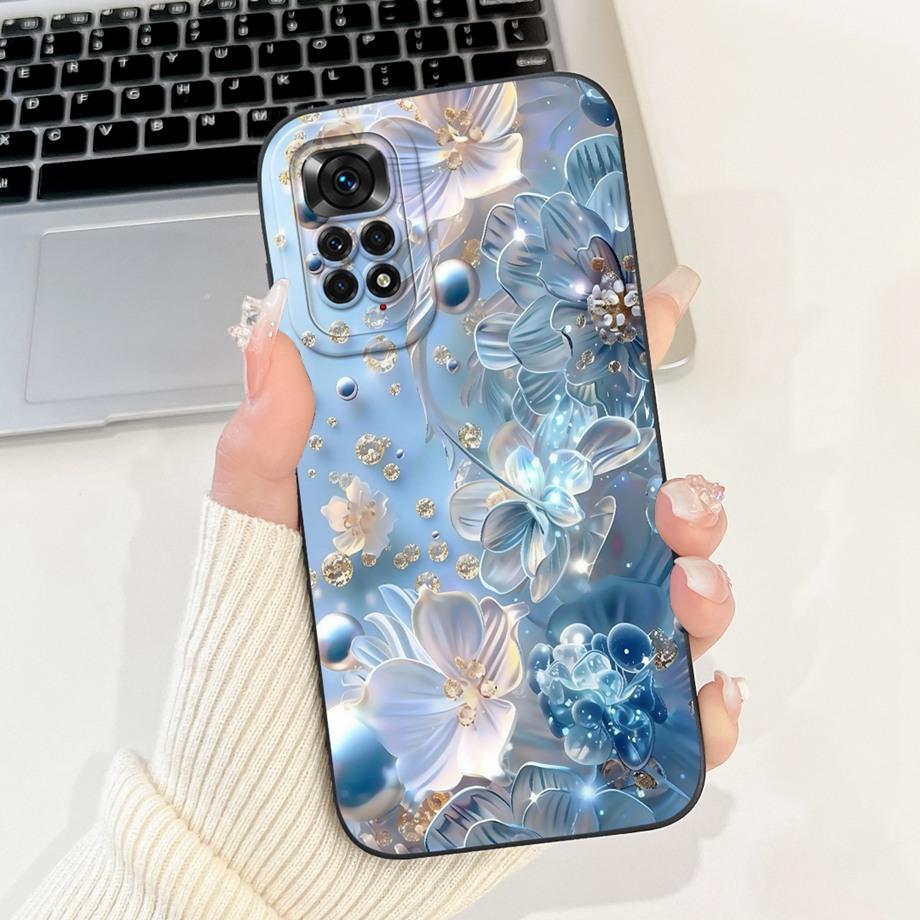 Case For Xiaomi Redmi Note 11 11s 11 Pro Pro+ 4G 5G Phone Case Note 11T Soft Silicone Funda Women Fashion Flower Printed Cover
