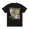 New Style Tops I Do Not Think Therefore I Do Not Am Funny Confused Cat Meme T Shirt Summer Tees Oversized Tshirt Cotton T-shirts