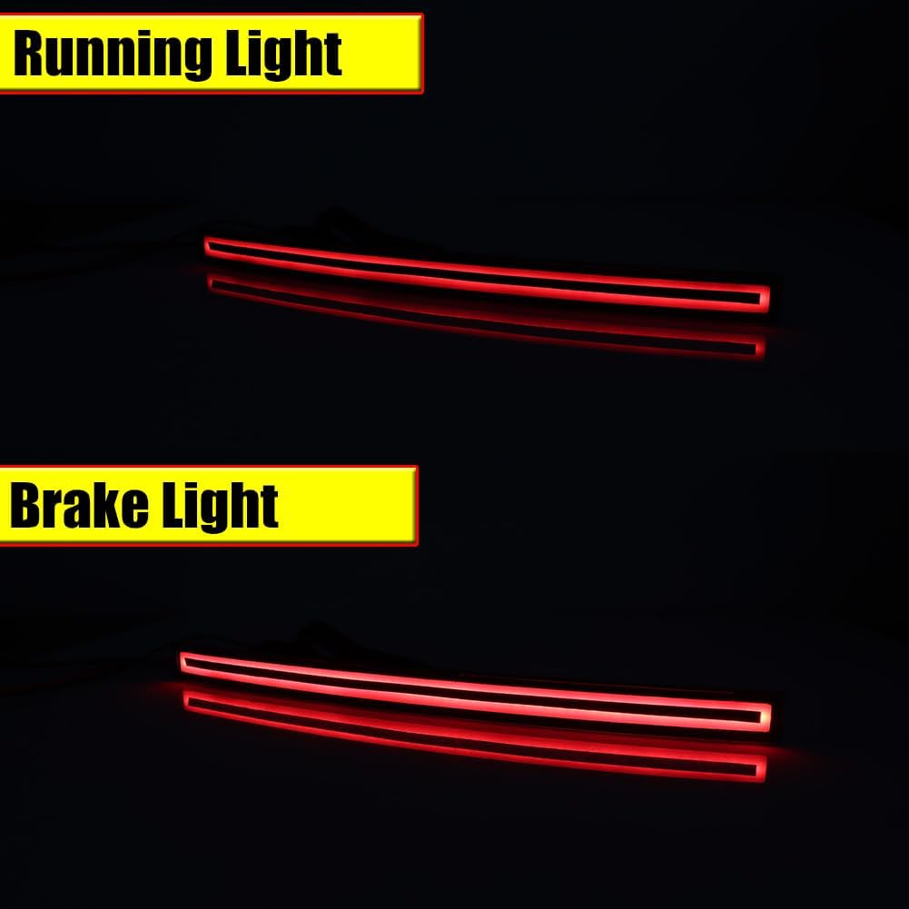 for 2014 2015 2016 2017 2018 2019 Chevy Corvette C7 Rear Bumper Reflector Tail Brake Sequential Turn Signal Lights Smoked Lens Red LED Fog Lamps