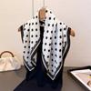 70*70Cm Luxury Polka Dot Square Scarf For Women Soft Stain Neck Scarf Shawl Warp Elegant Neckerchief Bandanas Print Hijab