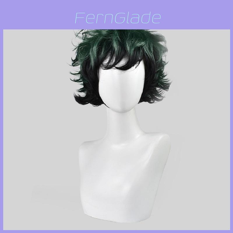 Premium Quality Anime My Hero Academia Deku Izuku Midoriya Short Cosplay Wig In Green With Black