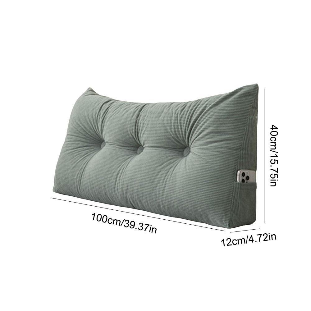 Triangular Wedge Headboard Pillow with Side Pockets Positioning Support Ergo-Triangle Headrest Lumbar Support Bed Backrest