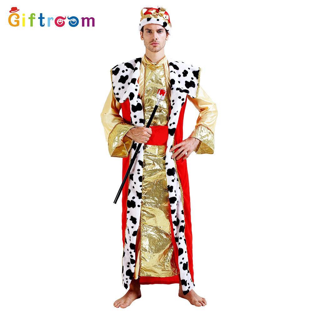 

Костюм Средневекового Классического Восточного Короля для Мужчин Удобная Полиэстеровая Ткань для Вечеринок