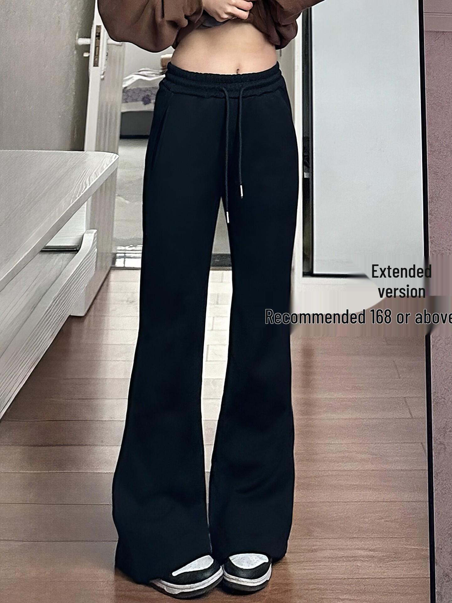 

High-Waisted Plus Size Stretch Bell-Bottom Pants for Women - Autumn Slim Fit Hip-Covering Micro-Flare Design S (80-90 kg suggested)