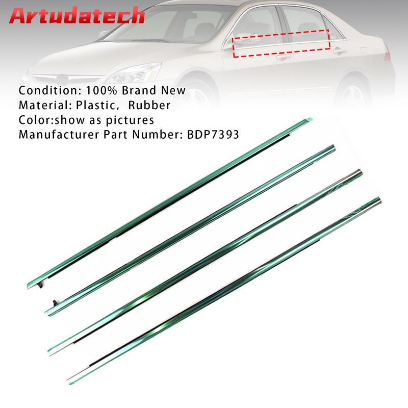 Artudatech 4 шт. Молдинг оконной планки двери для Honda Accord CM5 4-дверный седан 2003-2005 Автоаксессуары