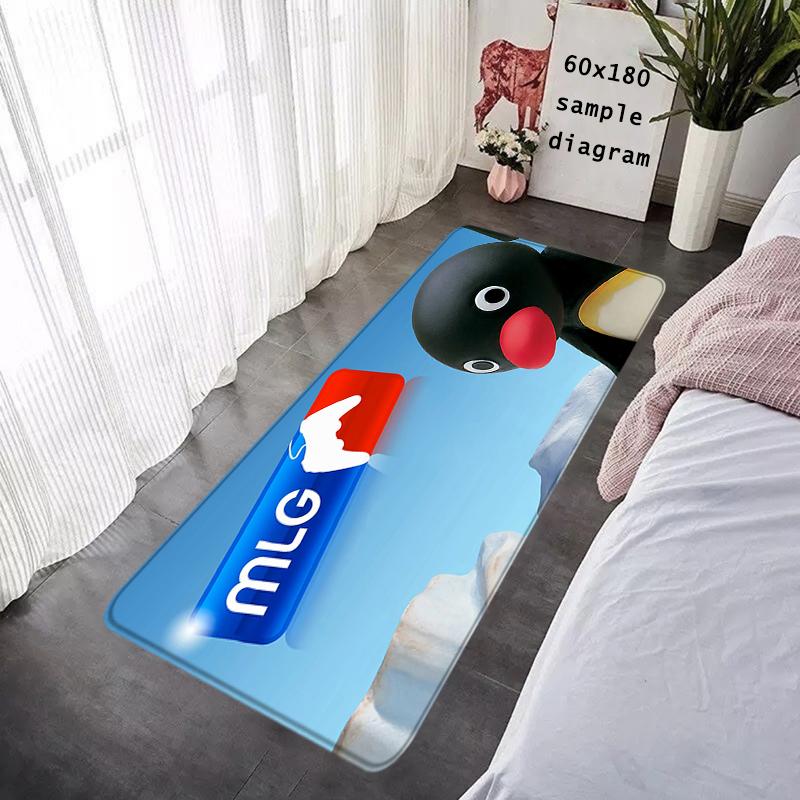 Door Mats Cute Pingu Penguin Interior Foot Rug Welcome Floor Mat for Entryway Soft Hallway Carpet Kitchen Rugs Fluffy Home Decor