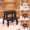 1:12 Dollhouse Mini Stool Exquisite Details Realistic Appearance Double-deck Step Stool Doll House Accessory