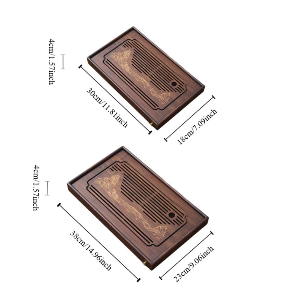 Bamboo Chinese Kungfu Tea Tray Engrave Pattern Tea Serving Tray Simple Tea Drainage Board  Office