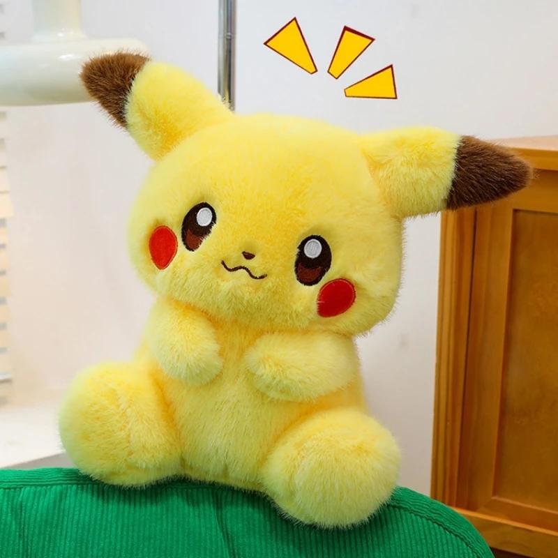 Very Soft Chubby Pikachu Plush Toy Fluffy Stuffed Anime Huggable Plushies Cute Anime Game Character Doll For Bedtime Hug Gifts